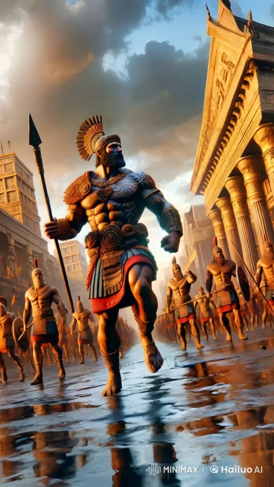Warrior Leader Leads Regiment Through Ancient Cityscape – AI Generated Video | Hailuo AI