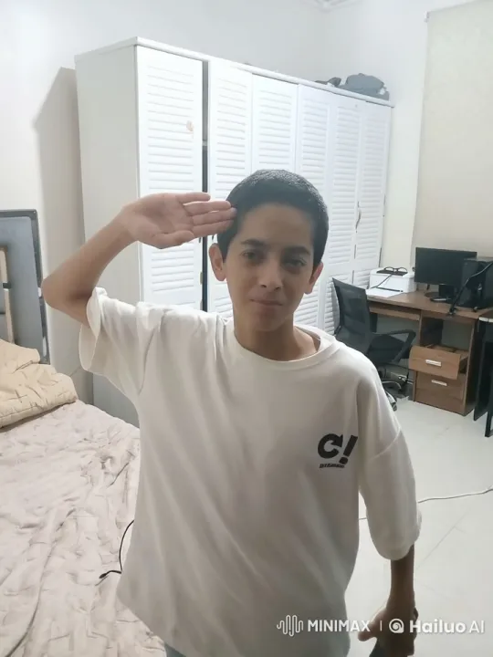 Casual Salute in a Calm Bedroom Setting – AI Generated Video | Hailuo AI