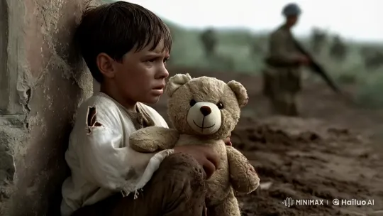Innocent Child Amidst War's Harsh Realities – AI Generated Video | Hailuo AI