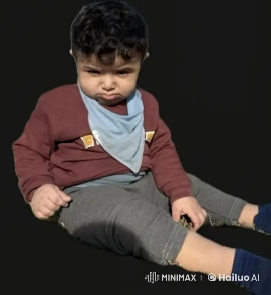 Innocent Play of Curious Child in Dark Background – AI Generated Video | Hailuo AI
