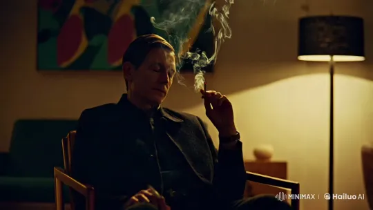 Contemplative Figure in Mid-Century Setting – AI Generated Video | Hailuo AI