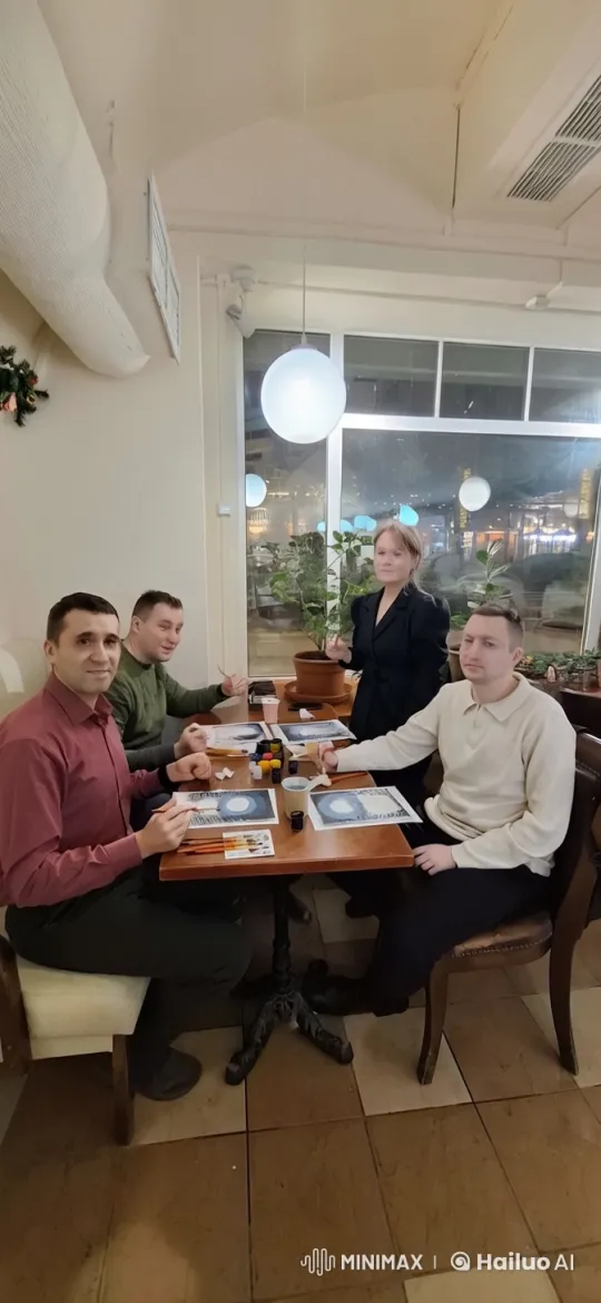 Artists Painting Together in a Cozy Café – AI Generated Video | Hailuo AI