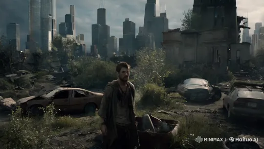 Post-Apocalyptic Wanderer Seeks Truth in Ruined Chicago – AI Generated Video | Hailuo AI