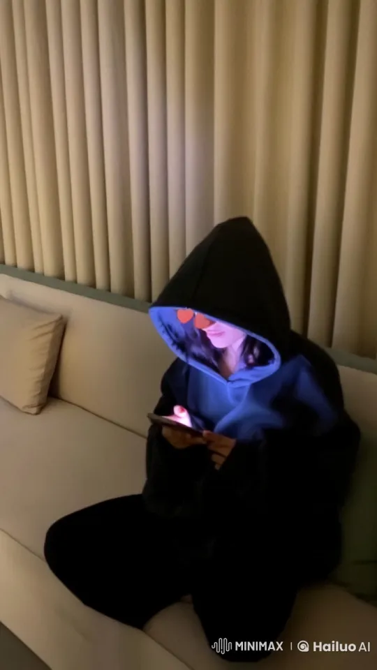 Contemplative Person Smokes and Checks Phone – AI Generated Video | Hailuo AI