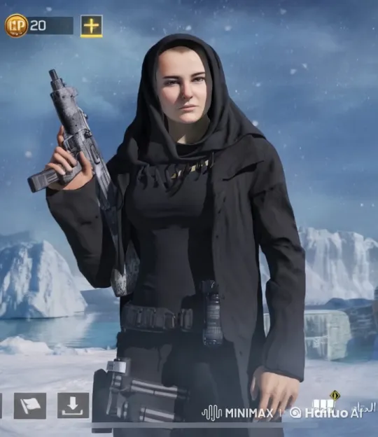 Tactical Woman Smokes in Snowy Landscape – AI Generated Video | Hailuo AI