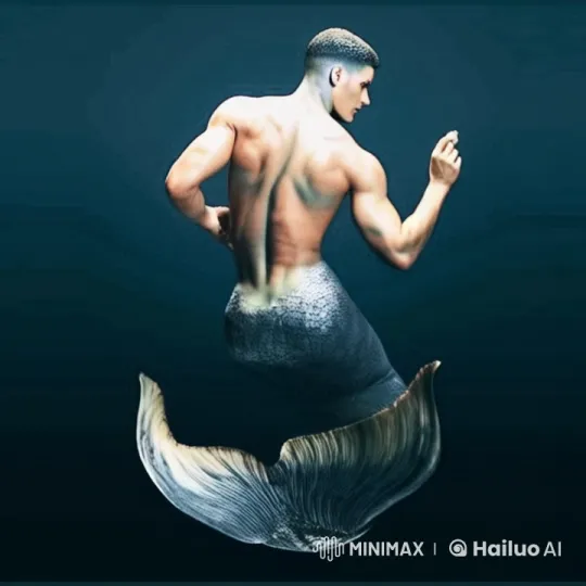 Graceful Merman Glides Through Mystical Underwater Realm – AI Generated Video | Hailuo AI