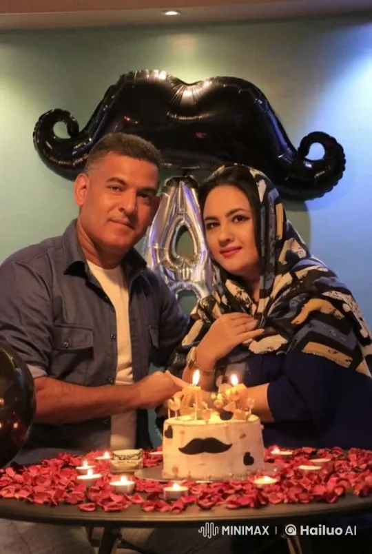 Couple Shares Romantic Kiss Over Decorated Cake – AI Generated Video | Hailuo AI