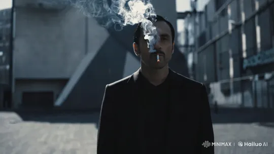 Contemplative Man Amidst Urban Shadows – AI Generated Video | Hailuo AI