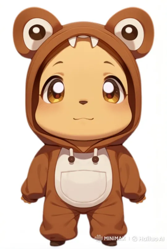 Live2D Animation: Bear Onesie Character Turns and Walks – AI Generated Video | Hailuo AI