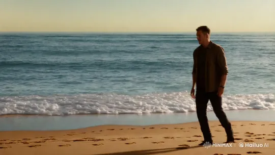 Solitary Man Meets Majestic Dragon on Secluded Beach – AI Generated Video | Hailuo AI
