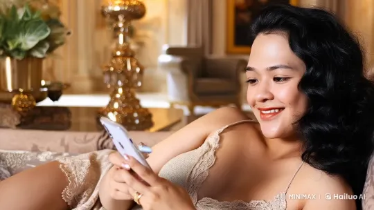 Indonesian Beauty in Elegant Nightwear in Luxurious Setting – AI Generated Video | Hailuo AI