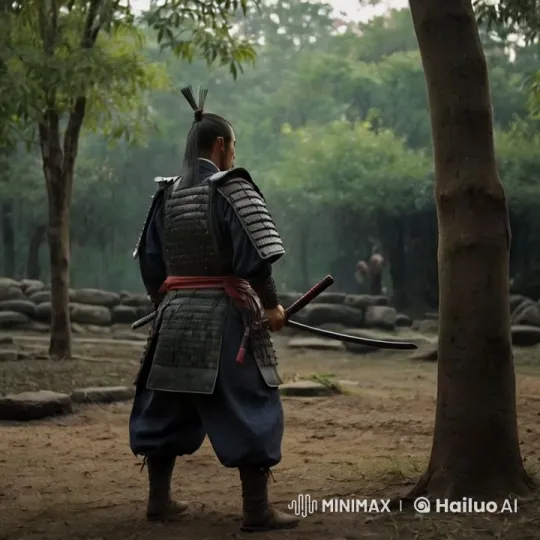 Serene Forest: Masterful Samurai Sword Spin – AI Generated Video | Hailuo AI