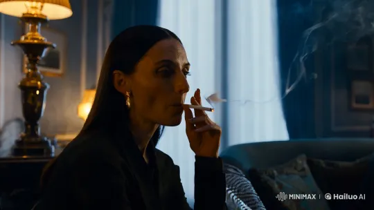 Contemplative Woman in a Dimly Lit Room – AI Generated Video | Hailuo AI