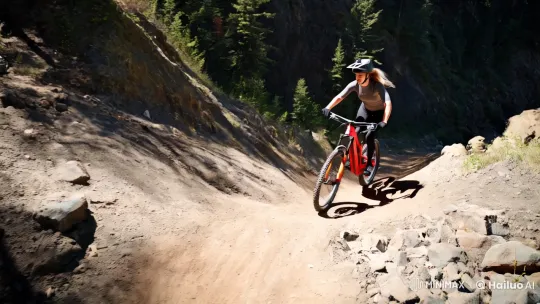 Angy Navigates Challenging Trail on NOX HELIUM Bike – AI Generated Video | Hailuo AI