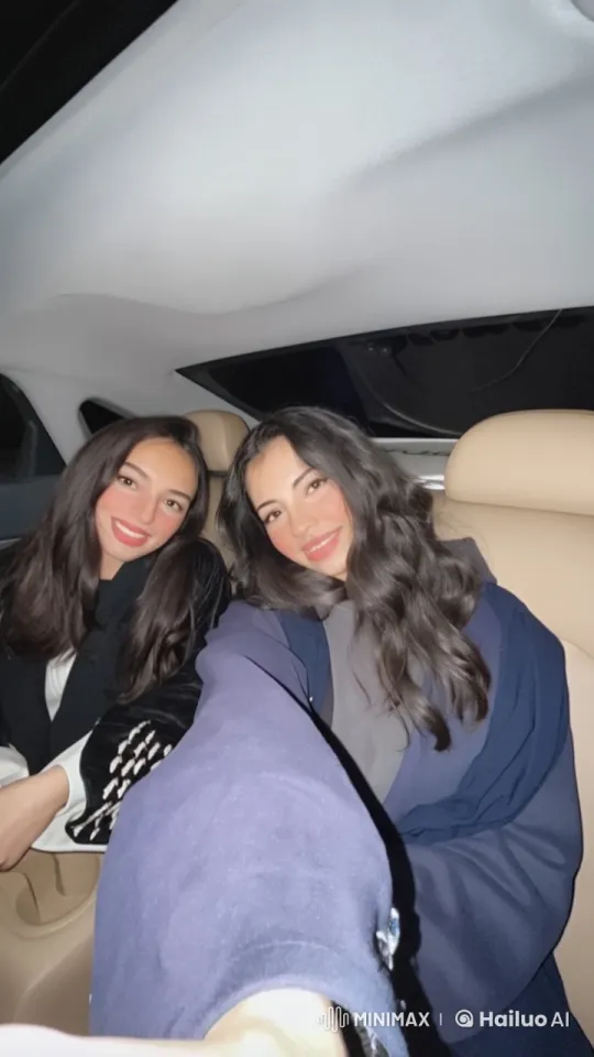 Live2D Rendered: Two Smiling Individuals in a Car at Night – AI Generated Video | Hailuo AI