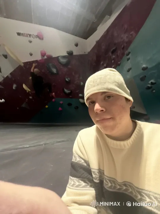 Live2D Climber Ascends Vibrant Rock Wall – AI Generated Video | Hailuo AI