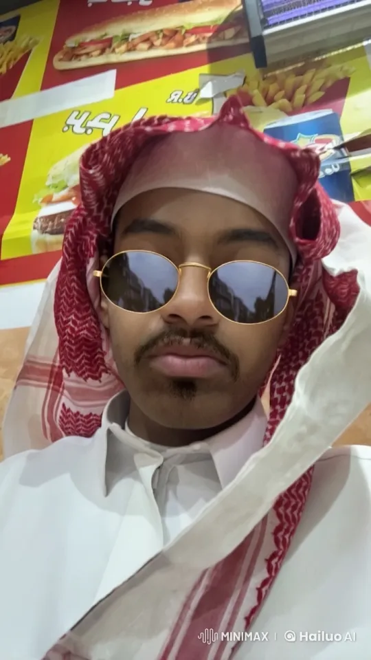Man in Thobe Smokes in Fast-Food Restaurant – AI Generated Video | Hailuo AI