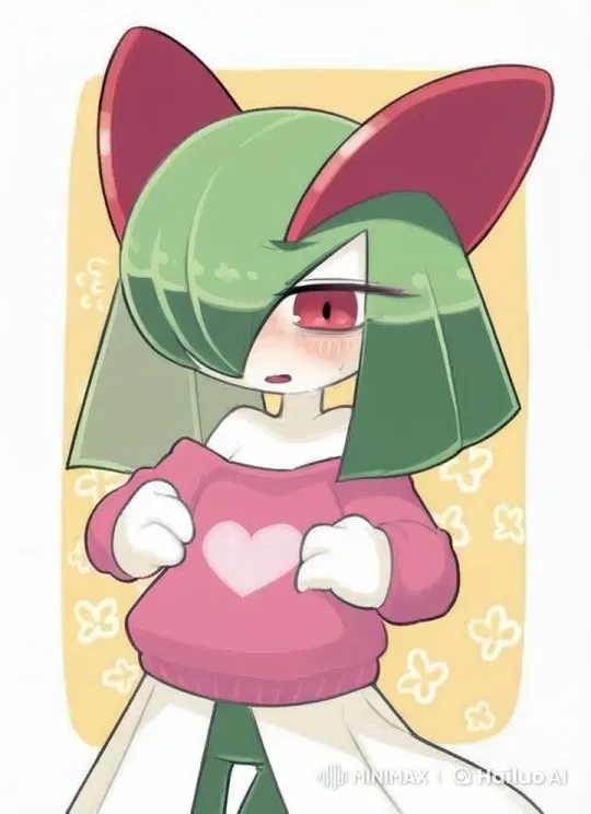 Shy Character with Green Hair and Embarrassed Gestures – AI Generated Video | Hailuo AI
