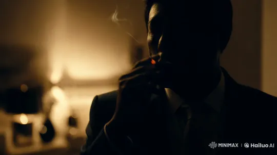 Mysterious Figure in Sophisticated Minimalist Room – AI Generated Video | Hailuo AI