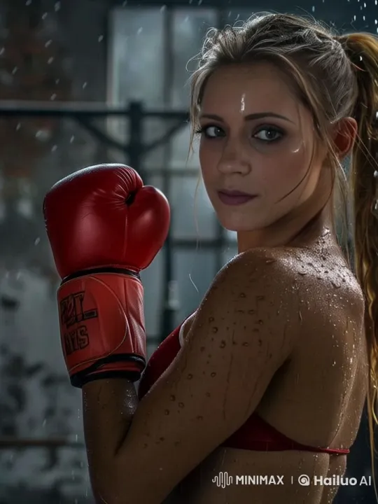 Woman in Red Knocks Out Kim Kardashian in Animated Boxing Match – AI Generated Video | Hailuo AI