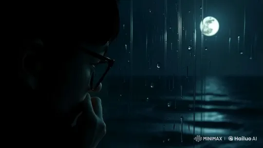 Cozy Indoor Reflection with Outdoor Moonlit Beach – AI Generated Video | Hailuo AI