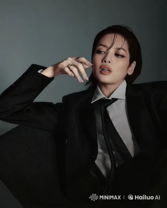 Person Smoking in Dark Suit with Ambient Lighting – AI Generated Video | Hailuo AI