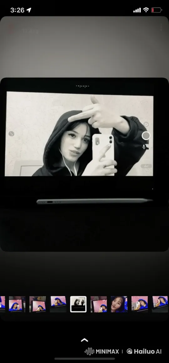 Moody Selfie: Slow Smoking in Monochrome – AI Generated Video | Hailuo AI