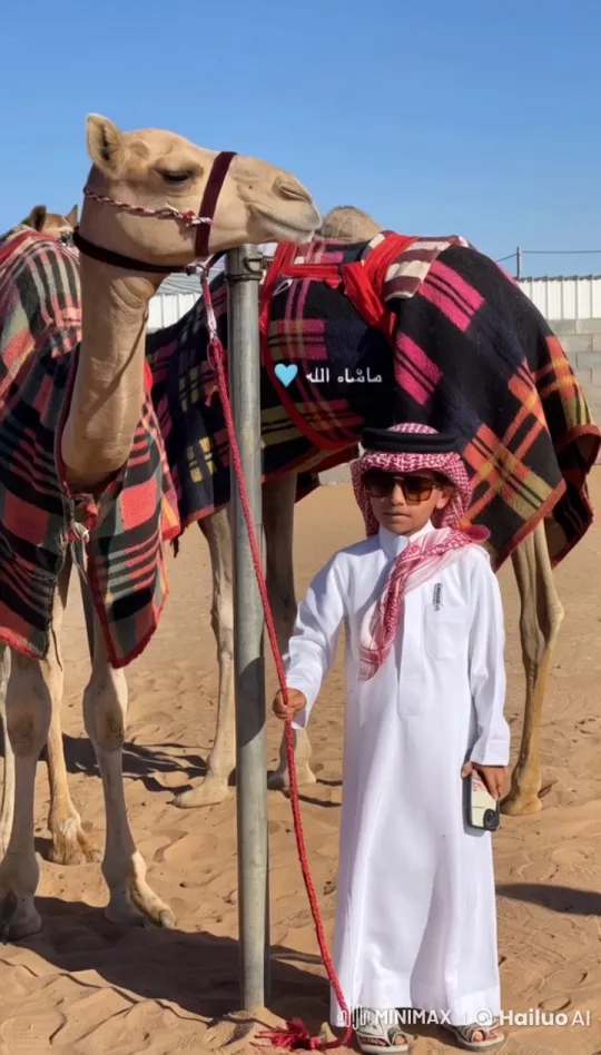 Traditional Camel Scene in Desert Atmosphere – AI Generated Video | Hailuo AI