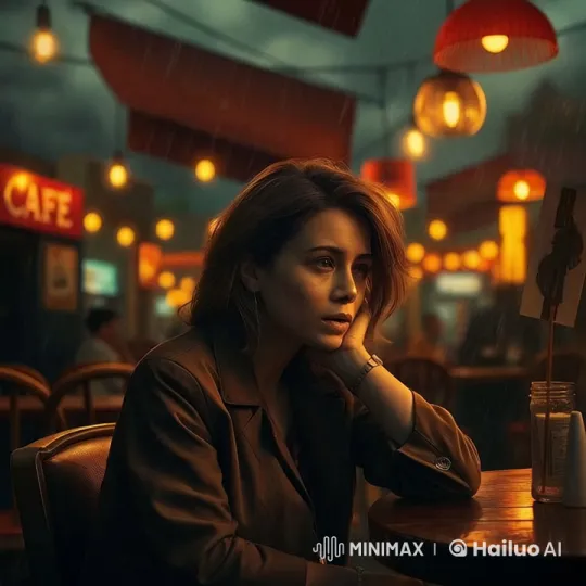 Cozy Café Scene with Gentle Rain and Quiet Contemplation – AI Generated Video | Hailuo AI