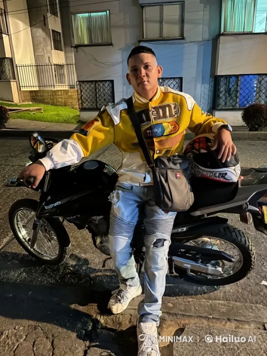 Young Man Dancing by Motorcycle in Urban Night Setting – AI Generated Video | Hailuo AI