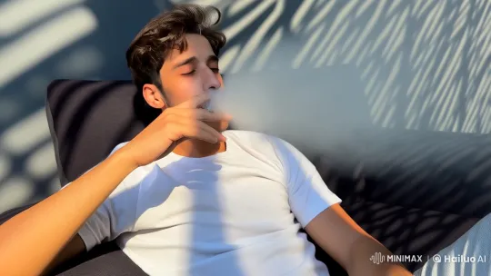 Contemplative Young Man in Dimly Lit Room – AI Generated Video | Hailuo AI