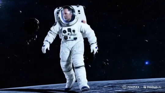 Astronaut Navigates Space in Cinematic Footage – AI Generated Video | Hailuo AI