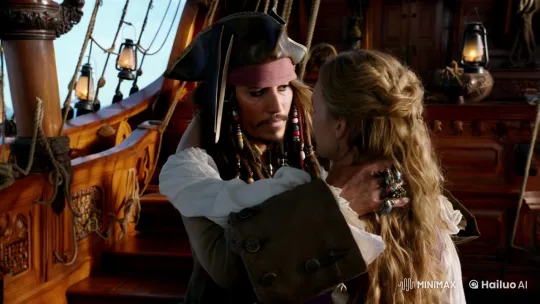 Jack Sparrow Embraces Elizabeth in Intimate Trailer Scene – AI Generated Video | Hailuo AI