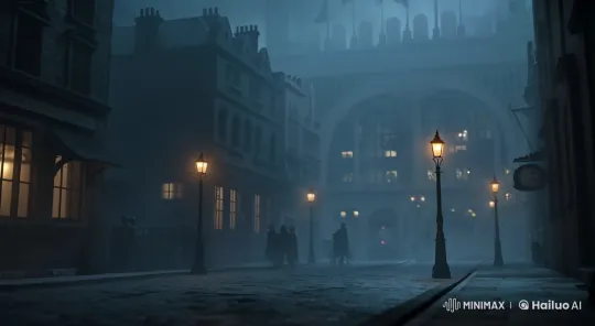 Victorian London Street with Fog and 1930s Bugatti – AI Generated Video | Hailuo AI