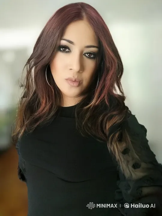Confident and Flirty Individual Showcases Hair in Soft Light – AI Generated Video | Hailuo AI