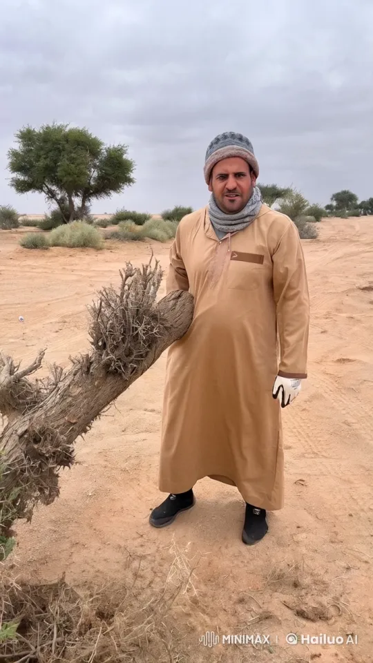 Man Smokes Cigarette in Sparse Landscape – AI Generated Video | Hailuo AI