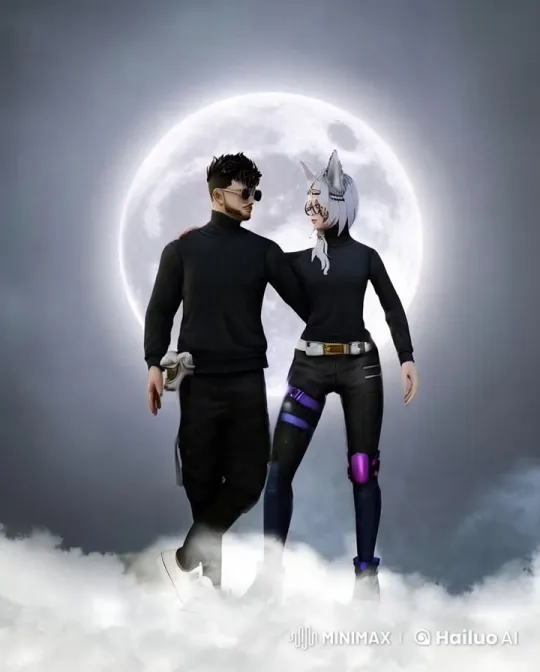 Romantic Couple Sways Under Moonlight on Clouds – AI Generated Video | Hailuo AI
