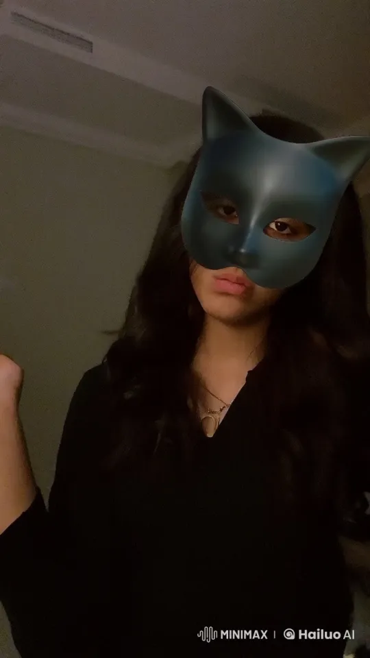 Mysterious Cat Masked Person Smokes in Dim Light – AI Generated Video | Hailuo AI