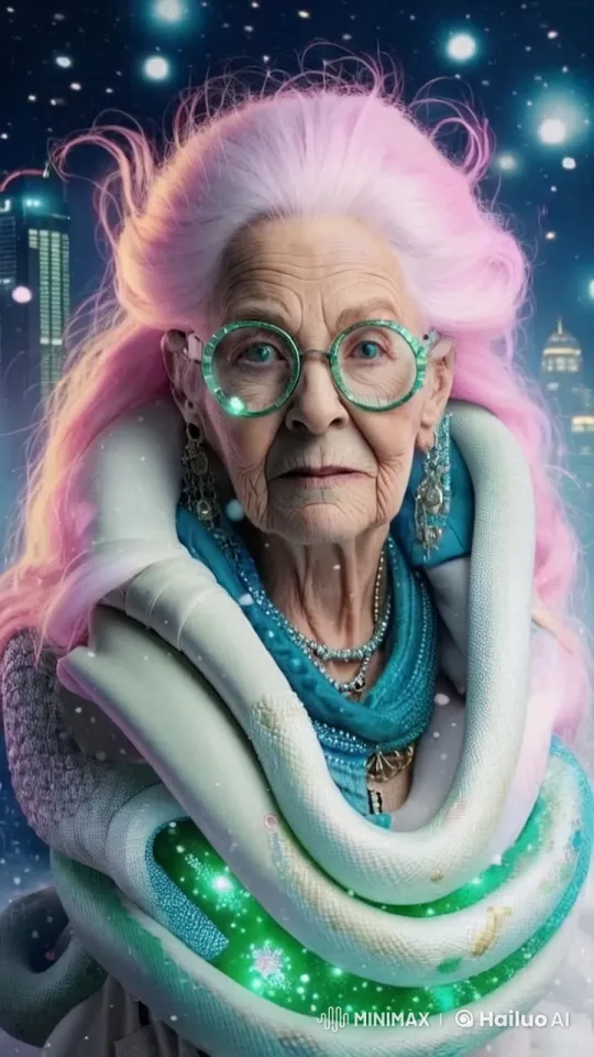 Fashionable Elderly Lady Glows in Winter Cityscape – AI Generated Video | Hailuo AI