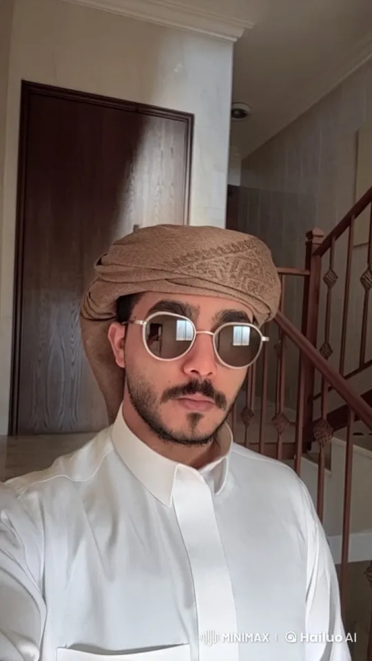 Man in Thobe Smokes Leisurely Indoors – AI Generated Video | Hailuo AI