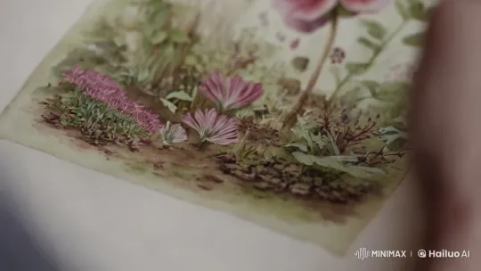 Vintage Botanical Illustration: A Tranquil, Timeless Garden – AI Generated Video | Hailuo AI