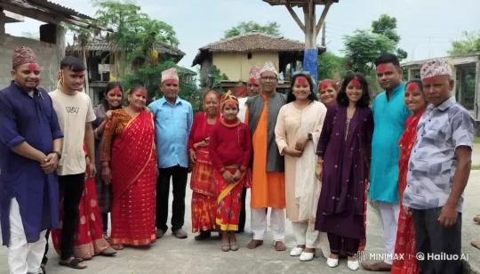 Nepali Group Joyfully Jumps in Traditional Celebration – AI Generated Video | Hailuo AI
