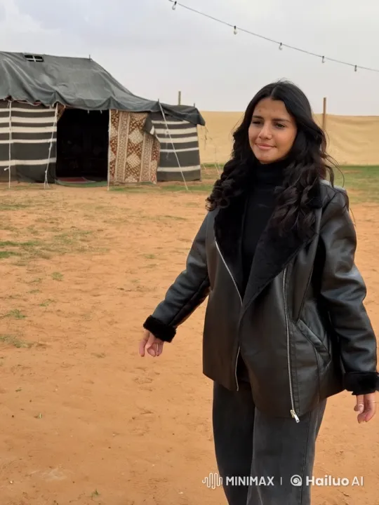 Person Smokes Leisurely in Desert Tent Setting – AI Generated Video | Hailuo AI