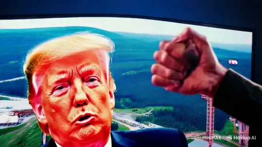 Provocative Film Clip: Fist Punches Trump in Canadian Landscape – AI Generated Video | Hailuo AI