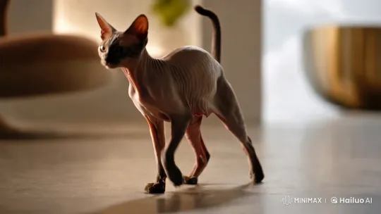 Sphynx Cat Dances in Artful Slow Motion – AI Generated Video | Hailuo AI