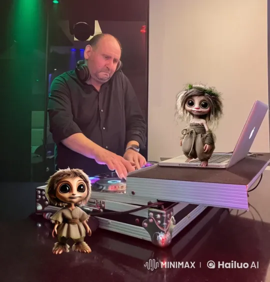 DJ and Enchanted Creatures Celebrate in Club Setting – AI Generated Video | Hailuo AI