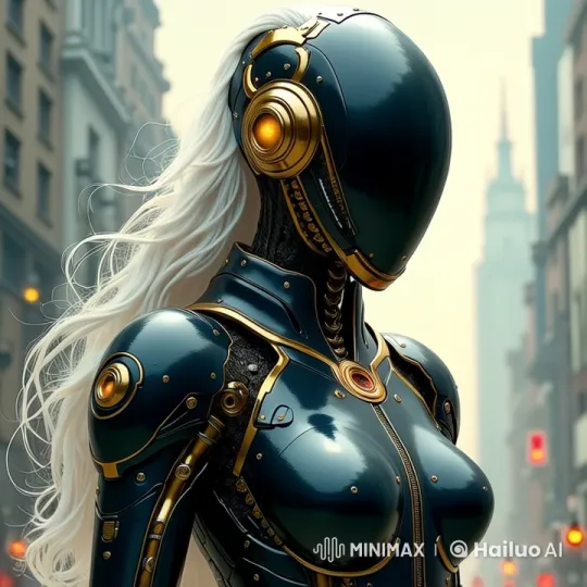 Futuristic Humanoid Robot Showcased in Dynamic Cityscape – AI Generated Video | Hailuo AI