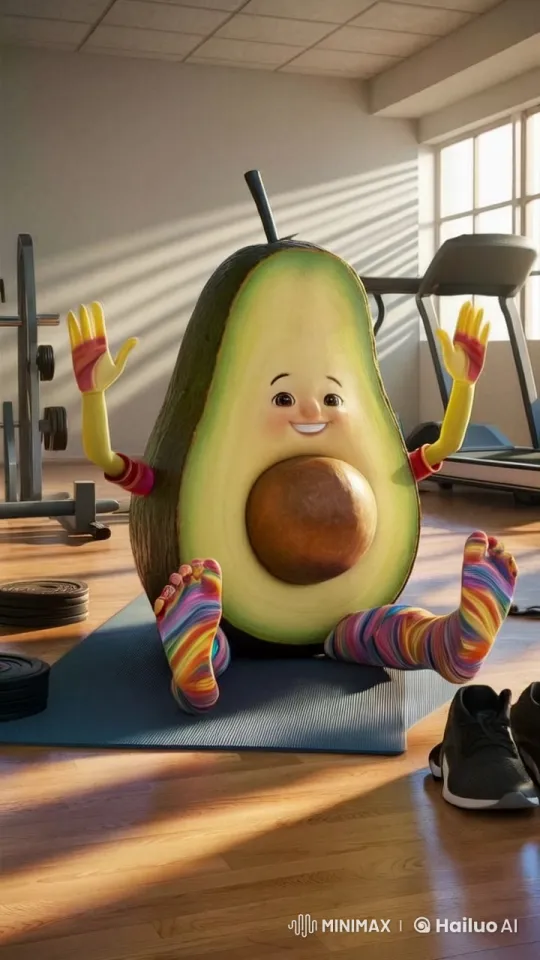 Avocado Gym Pushups for Kids (5-Second Loop) – AI Generated Video | Hailuo AI