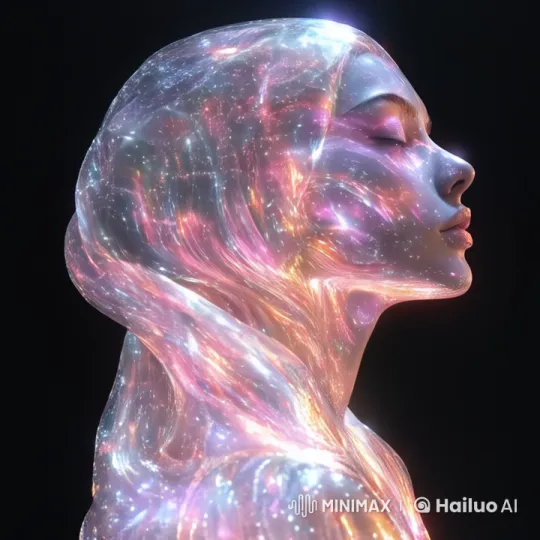 Serene Woman Transformed into Living Constellation in Cosmic Void – AI Generated Video | Hailuo AI
