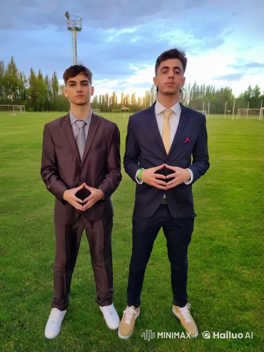 Two Men in Suits Fire Weapons in Pastoral Field – AI Generated Video | Hailuo AI